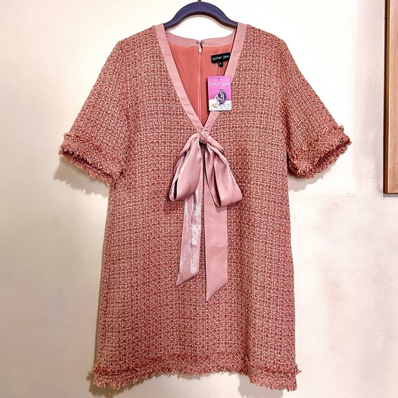 NWT Sister Jane Coral Tweed Dress - Picture 2 of 12